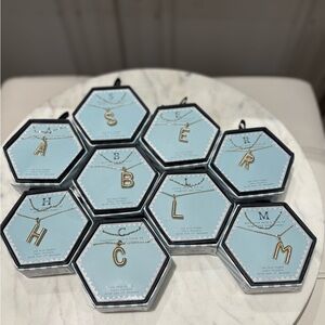 a new day Gold Initial Necklaces-New in box A, H, C, M, L, R, E, B, S